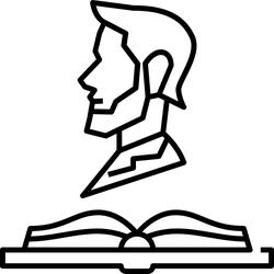 Postać nad książką - ikona.